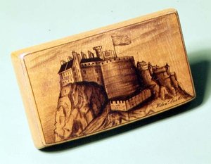 Scatola da fiuto di Mauchline, dipinta a mano, scozzese, 1810